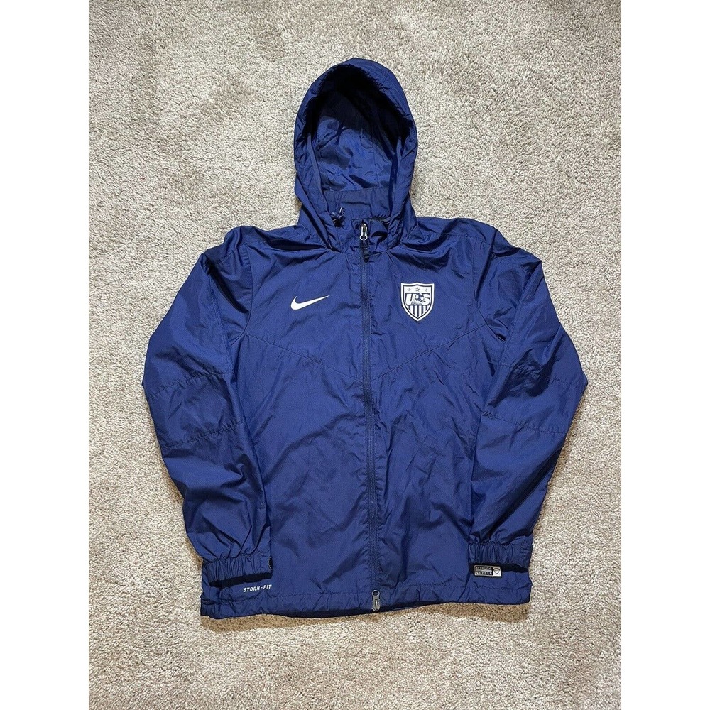 Nike USA Team Soccer Sideline Storm Fit Jacket Hooded Womens Medium 644038-421